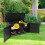 Costway PE Wicker Storage Box 330L 2-Tier with Lid & Front Doors Black 4