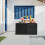 Costway PE Wicker Storage Box 330L 2-Tier with Lid & Front Doors Black 5