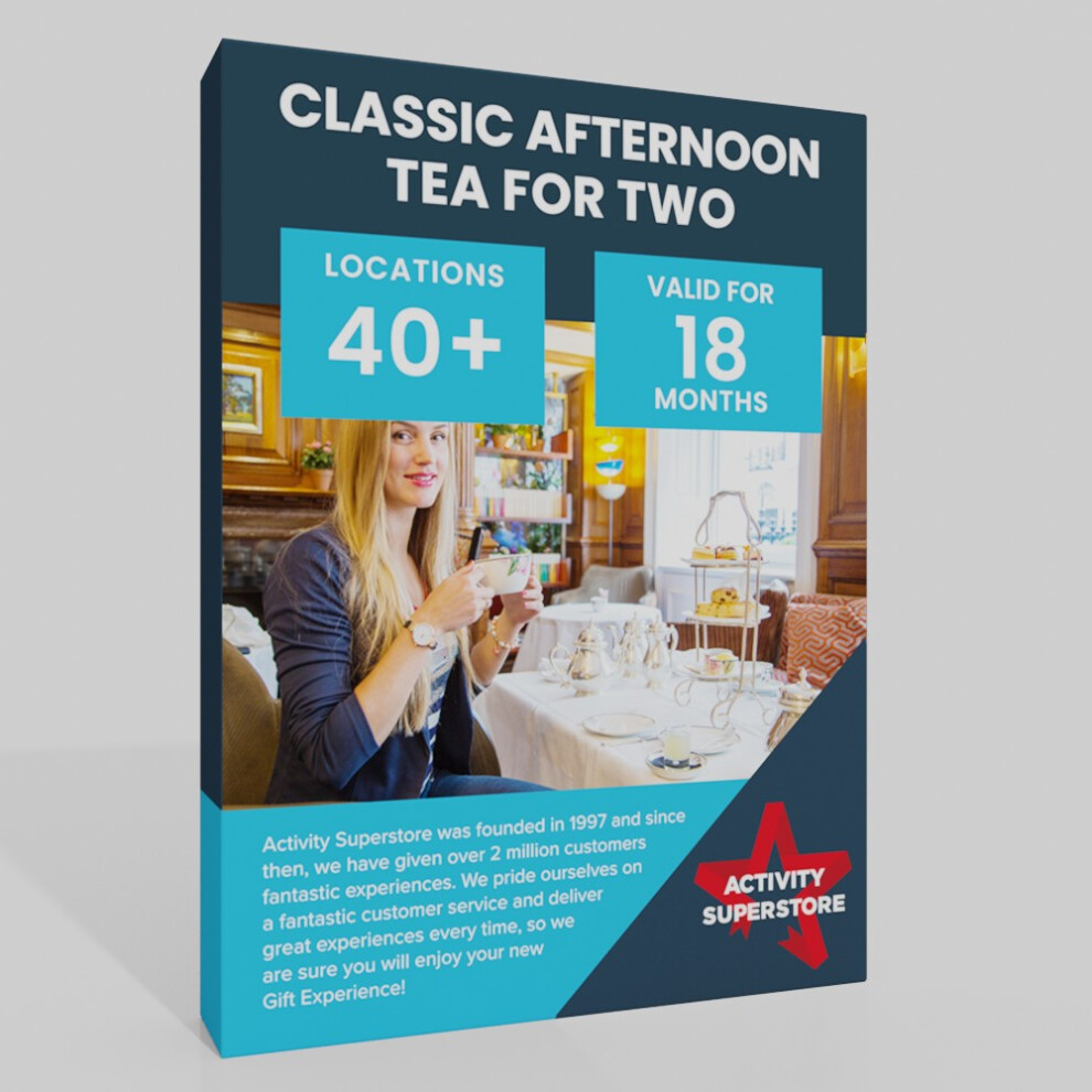 Activity Superstore Classic Afternoon Tea for Two Gift Experience-image-OPC-PDNRNKM-NEW