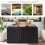 Costway PE Wicker Storage Box 330L 2-Tier with Lid & Front Doors Black 8