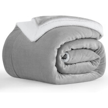 (Single Sherpa Blankets) Silver Blankets Sherpa Fleece Throw Sofa Bed Couch