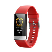 (Red) ECG PPG O2 HRV Smart Watch Waterproof Fitness Band