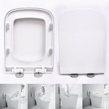 Toilet Seat Soft Close Toilet Seat White with Adjustable Hinges Quick Release for Easy Clean Antibacterial PP Material,Toilet Lid Square Shape