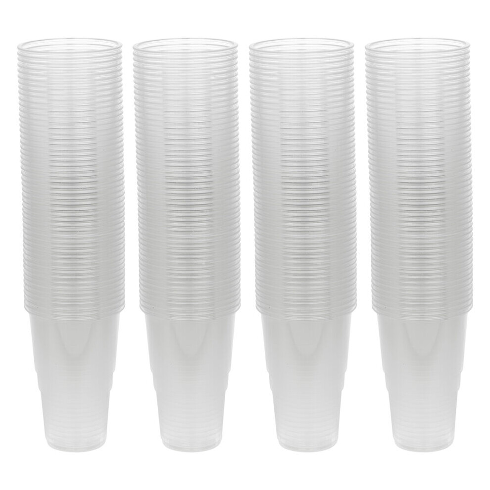 (200 Cups) 568ml Clear Strong Plastic Full Pint Glasses Disposable Reusable Party Cups UKCA