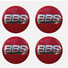 (70mm - BBS (Red Silver)) 4pcs 50mm/56mm/65mm/70mm BBS Logo Car Wheel Center Hub Cap Emblem Badge Stickers for Sport