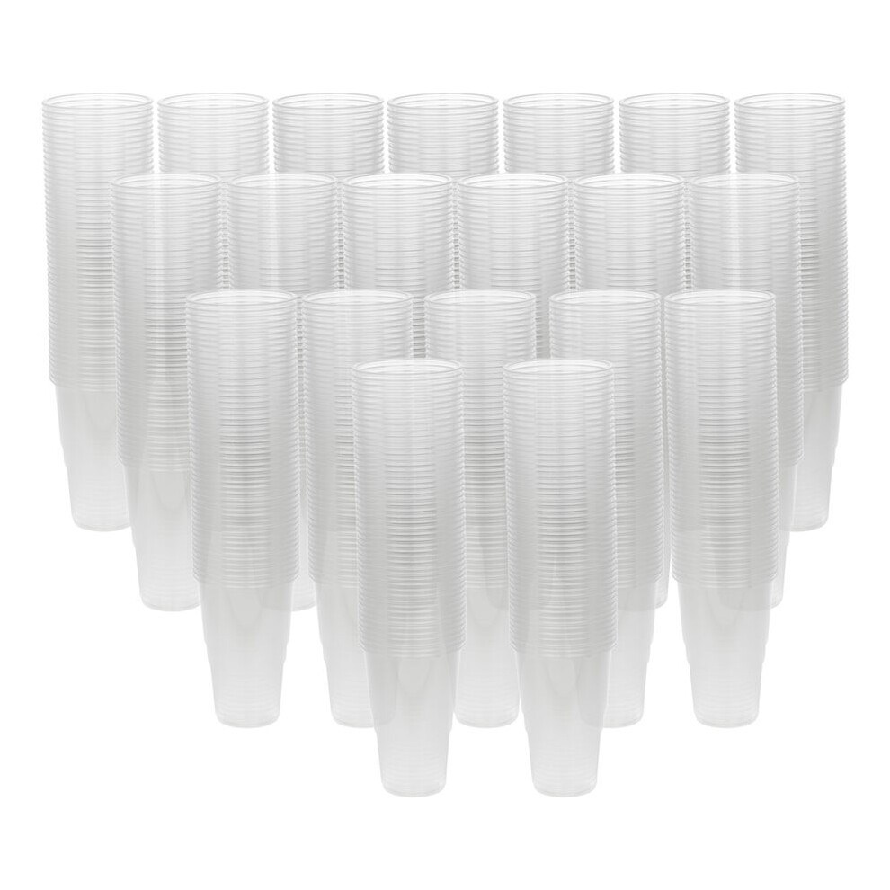 (1000 Cups) 568ml Clear Strong Plastic Full Pint Glasses Disposable Reusable Party Cups UKCA