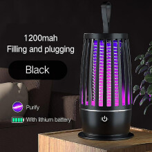 (Black battery) 2023 New Electric Shock Mosquito Killer Lamp Usb Fly Trap Zapper Insect Killer Repellent