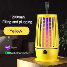 (Yellow battery) 2023 New Electric Shock Mosquito Killer Lamp Usb Fly Trap Zapper Insect Killer Repellent