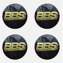 (70mm - BBS (Black Gold)) 4pcs 50mm/56mm/65mm/70mm BBS Logo Car Wheel Center Hub Cap Emblem Badge Stickers for Sport