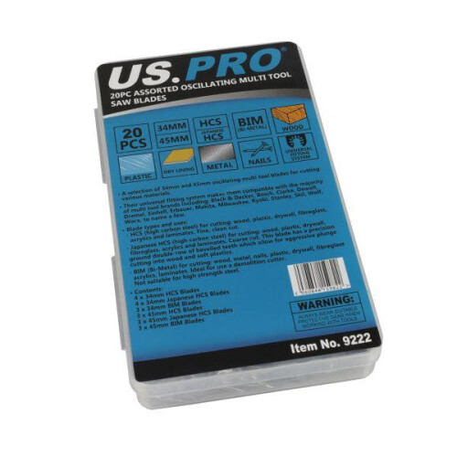 US PRO Tools 20pc Assorted Oscillating Multi Tool Saw Blades 9222 2