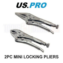 US PRO Tools 2pc Mini Locking Pliers, Mole Grips, Clamp, Clmaps Set 1833