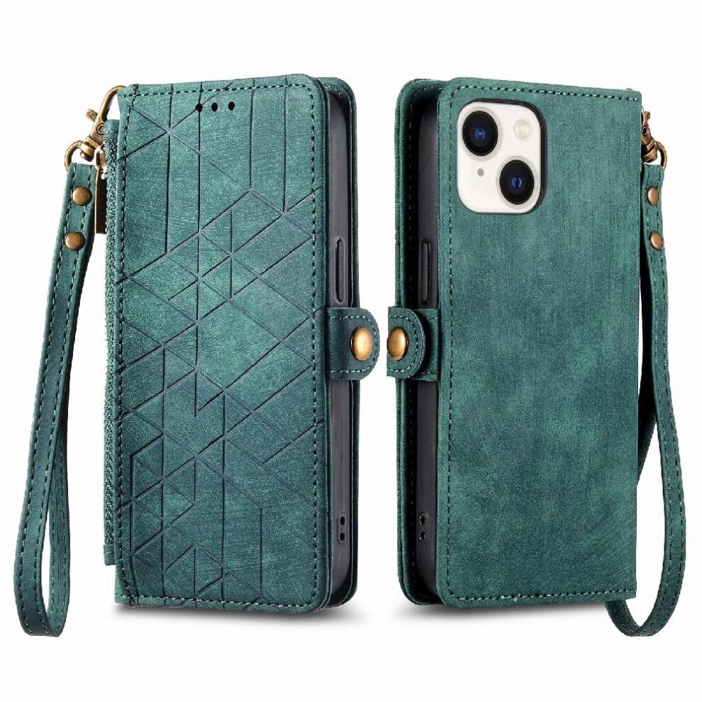 (Green) Flip Case For Iphone 15 Simple Business Wallet Leather Case Shockproof Flip Cover Green 764762622527