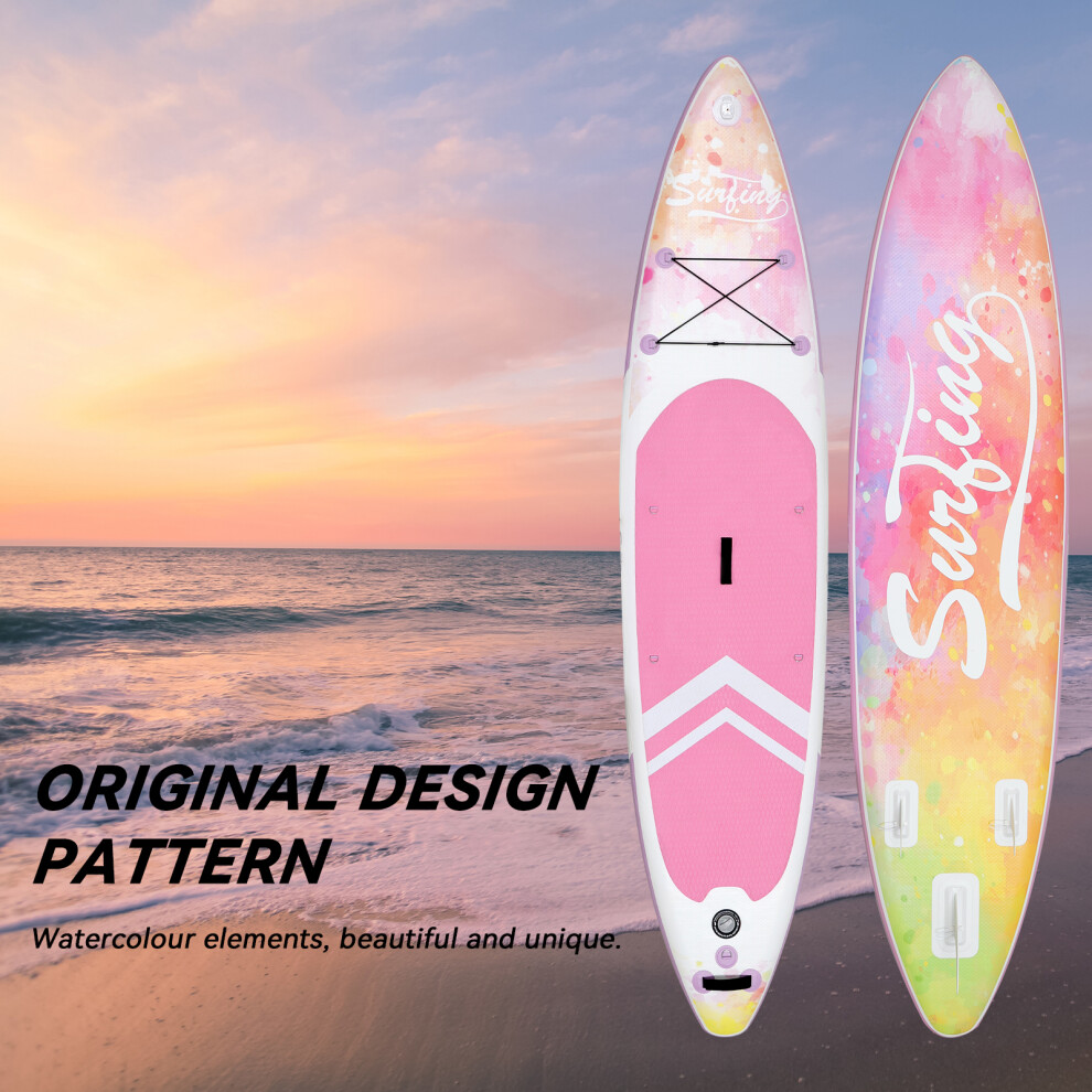 (Pink 2) 11FT Inflatable Stand Up Paddle Board SUP w/Paddle