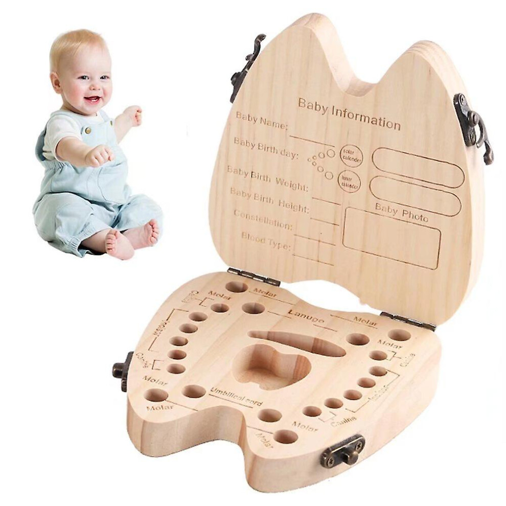 Wooden Baby Teeth Box, Baby Teeth Box, Cute Tooth Box