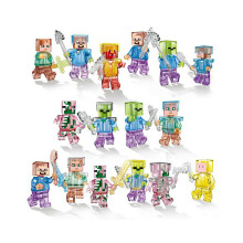 16 pièces Minecraft – Série My World – Figurines miniatures de personnages et blocs de construction – Idée cadeau