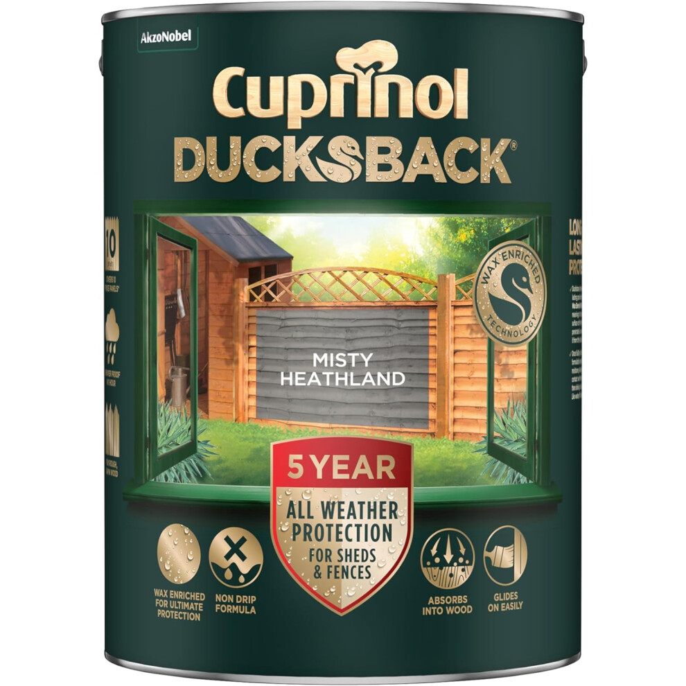 Cuprinol Ducksback 5L Paint Misty Heathland