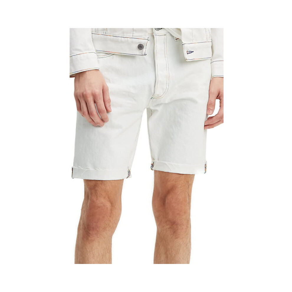 (White, W32) LEVIS PRIDE 501 Mens Shorts LEVI Cut Denim Shorts