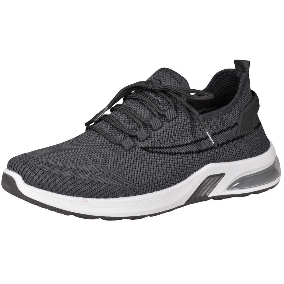 (Grey, UK 10 / EU 44) Men Crosshatch Trainer Laceup Sport Ballagyr Shoes