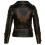 (M) Women's Black Leather Biker Brando Motorcycle Jacket 2