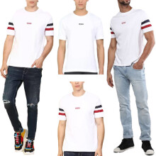 (White and Red, 2XL) Levis Men's T Shirt Crew Neck Summer Cotton Top