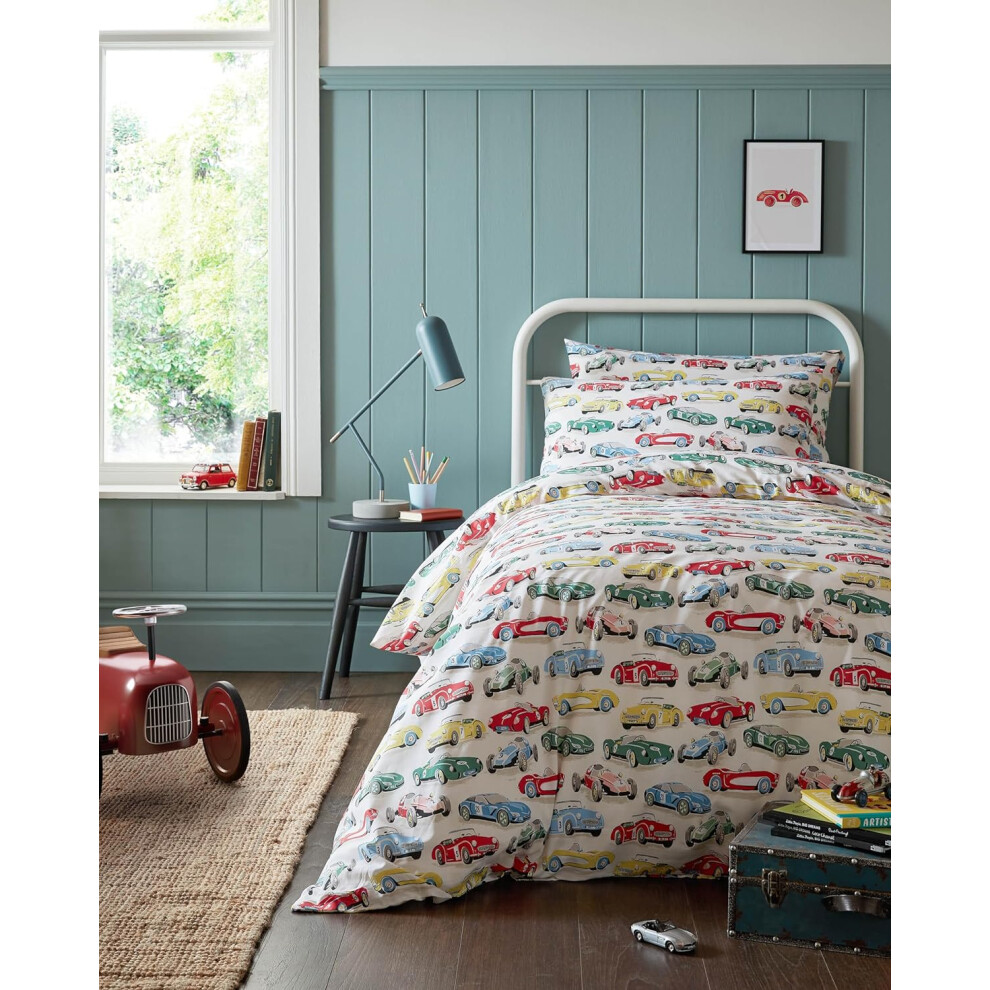 (Single, Multi) Cath Kidston Vintage Cars 220tc Cotton Children Reversible Duvet Cover Set