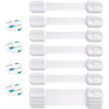 BOOBOO BABY STORE 10 PACK Premium Cabinet Locks Baby Proofing Cabinet Locks with 3M Adhesive 3M Adhesive + 4 Extra Stickers