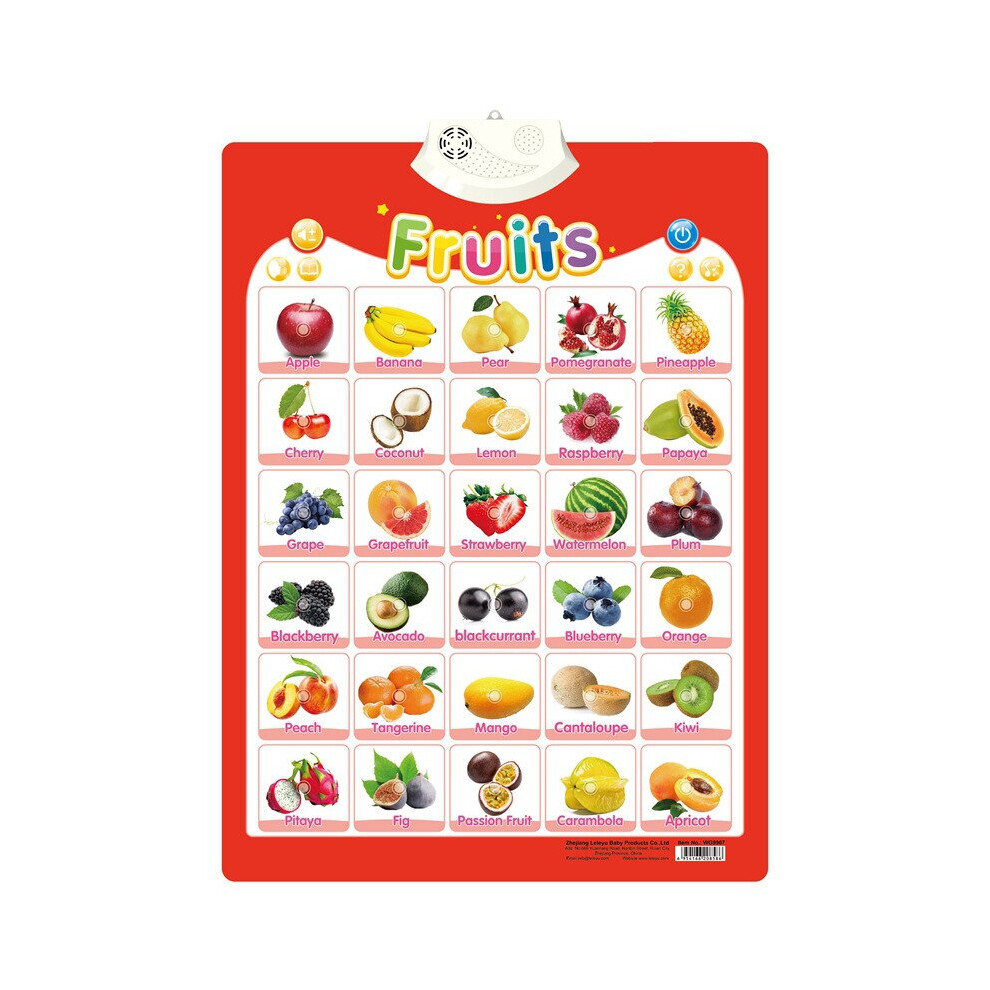 (C) My Body Pvc Kid Cognitive Abc Wall Chart Educational Audio Talking Poster Aihongtai