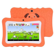 (Orange with bracket) Learning Tablet for Kids Android 10 7 Inch 2GB 16GB Kids Tablet Toddler