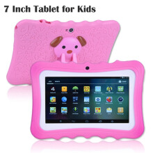 (Pink with bracket) Learning Tablet for Kids Android 10 7 Inch 2GB 16GB Kids Tablet Toddler