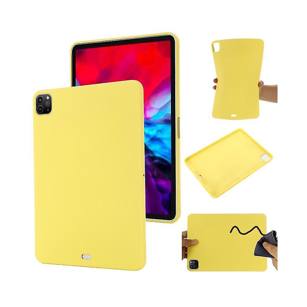 (Yellow) For Ipad Pro 12.9 2022 / 2021 / 2020 / 2018 Pure Color Liquid Silicone Shockproof Tablet Case Yellow 9353840563381