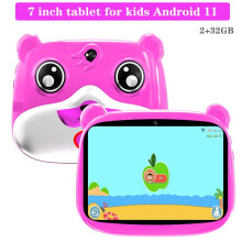(Pink-UK) Android 11 Learning Tablet for Kids 7 Inch 2GB 32GB Kids Tablet Toddler