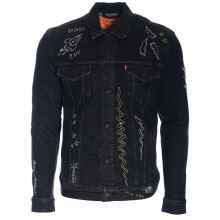 (L) LEVIS T1712 Mens Denim Jacket Classic Button Black