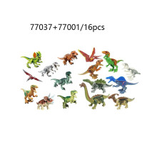 (Set1-16 delar) 8 delar Jurassic World Park-dinosaurier byggblockfigurer presentset för barn