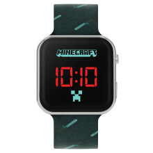 Minecraft Kids Black Strap LED Digital Watch MIN4097