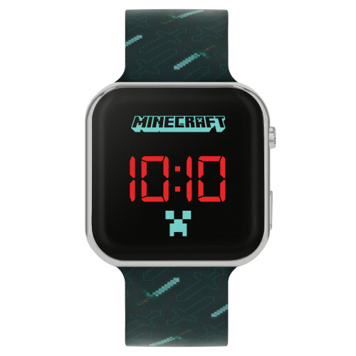 Minecraft Minecraft Kids Black Strap LED Digital Watch MIN4097