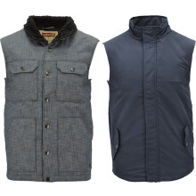 (Grey and Blue, M) LEVIS Mens Summer Sleeveless Jacket