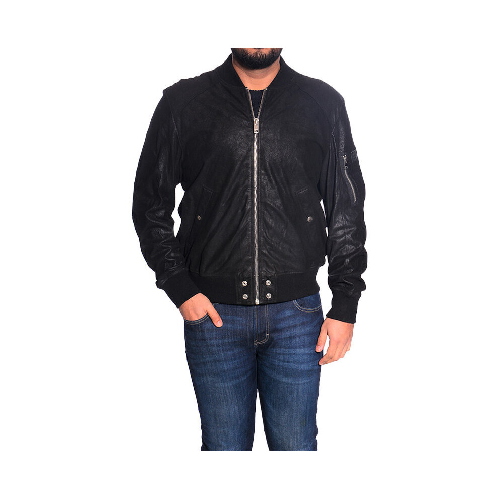 (S) DIESEL L NIKOLAI Mens Bomber Jacket Leather Coat