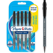 Paper Mate Flexgrip Ultra Retractable Ballpoint Pens Medium Point (1.0mm) | Black 5 Count