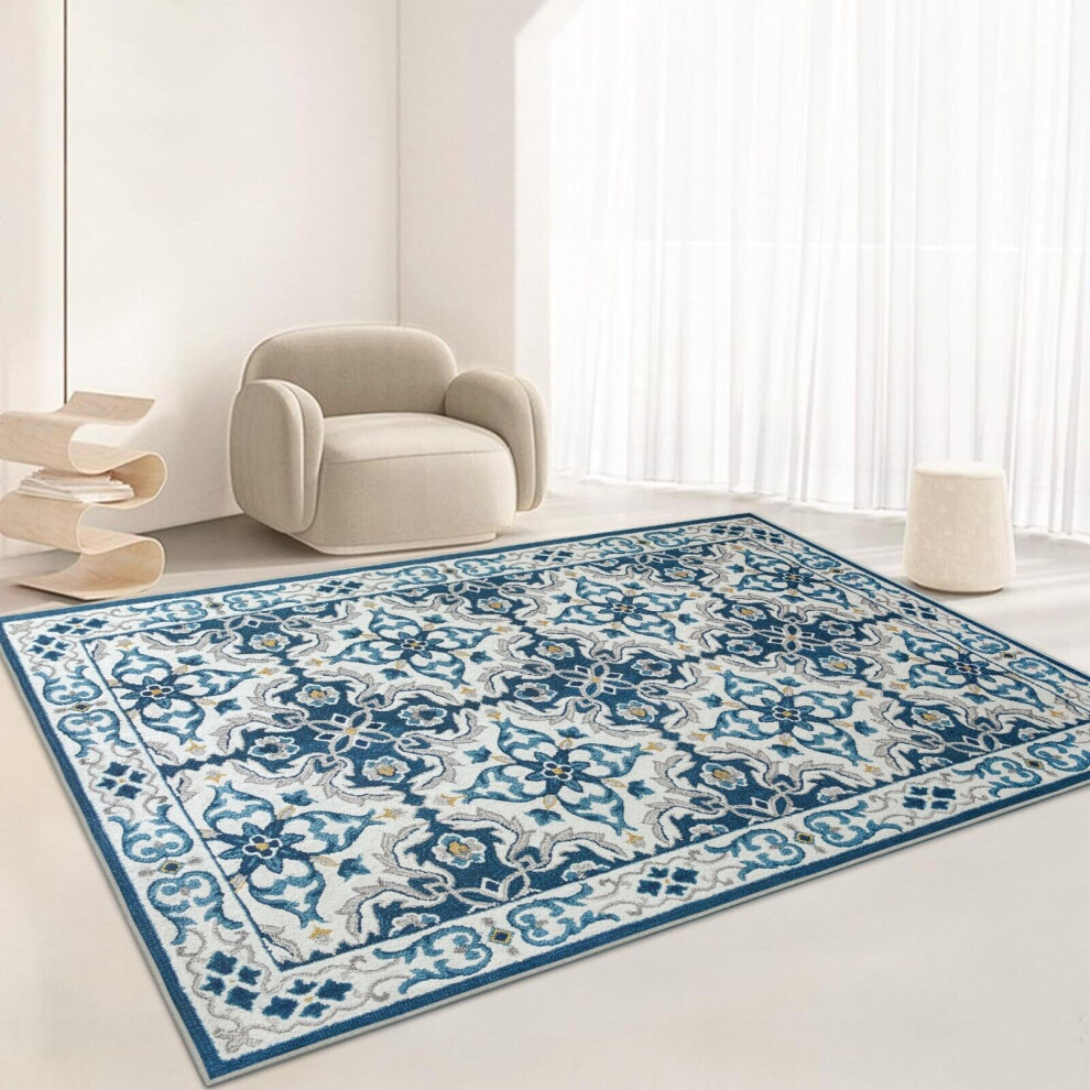 (120CMx170CM, Luna) Non-Slip Rugs Living Room Runner Printed Rug Carpet Mat