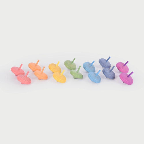 Rainbow Wooden Spinning Tops 1