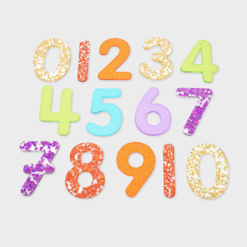 Rainbow Glitter Numbers 1