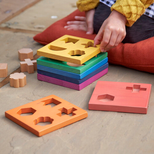 Rainbow Wooden Shape Stacker 2