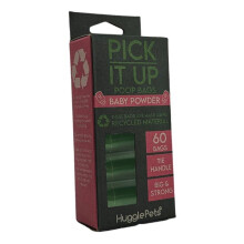 (4 Rolls (60pk)) HugglePets Pick It Up Baby Powder Dog Poop Bags