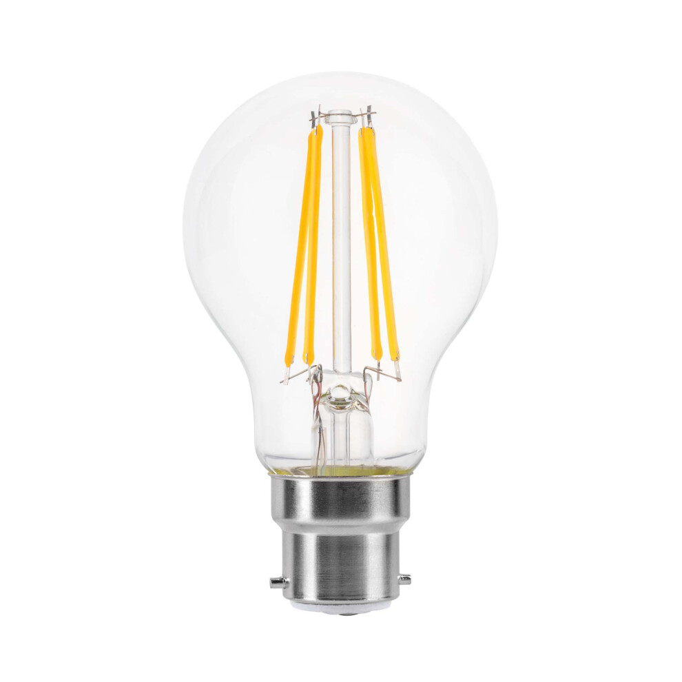 (1 Pack) LED Filament Light Bulb A60 GLS Traditional Bulb B22 Bayonet 4.5w equiv brightness 60w Warm White 2700K Energy Saving