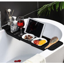 Bath Extendable Caddy Tray Bathtub Organizer Expandable Bathroom Rack
