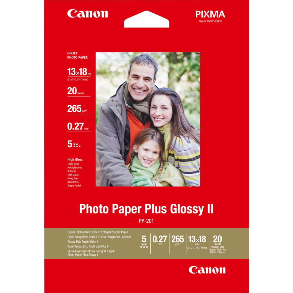 Canon Paper PP-201 (5X7, 20 Sheets) photo paper