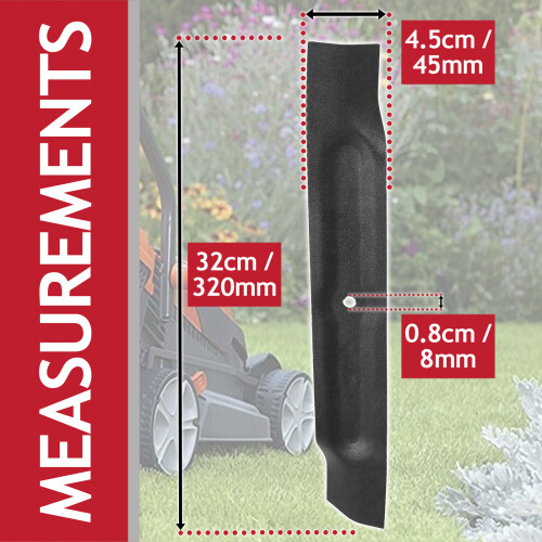 SPARES2GO Metal Blade for Flymo Chevron 32 Easimo EM032 RE320 Rollermo RM032 Speedimo Venturer Visimo VM032 Lawnmower (32cm, Type FLY046) 2