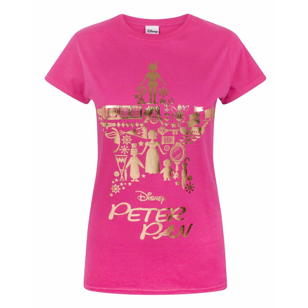 (Large) Disney Short Sleeved T-Shirt (Womens Pink)