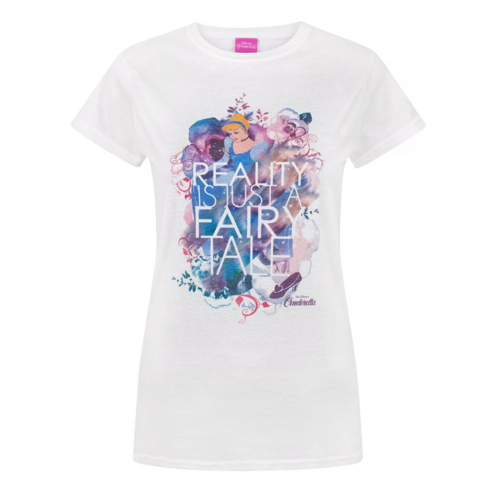 (Small) Disney Short Sleeved T-Shirt (Womens White)