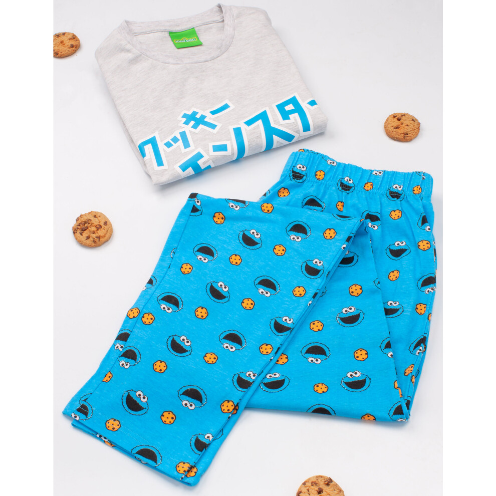 L) Cookie Monster Pyjamas For Men | Adults Sesame Street Japanese Grey  Short Sleeve T-Shirt & Blue Loungewear Joggers Pjs | Muppets Merchandise on  OnBuy